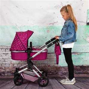 Bayer Design NEO VARIO Kombi Dukkevogn , Mørk pink-4