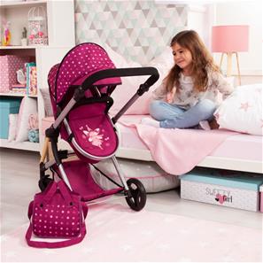 Bayer Design NEO VARIO Kombi Dukkevogn , Mørk pink-5