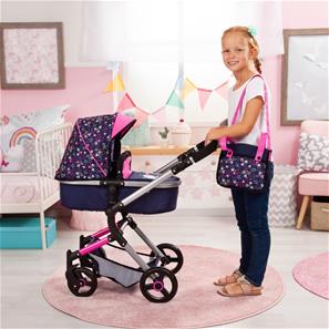Bayer Design NEO VARIO Kombi Dukkevogn , Mørkeblå/Pink-12