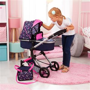 Bayer Design NEO VARIO Kombi Dukkevogn , Mørkeblå/Pink-13