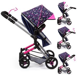 Bayer Design NEO VARIO Kombi Dukkevogn , Mørkeblå/Pink-2