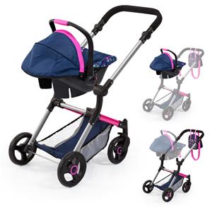 Bayer Design NEO VARIO Kombi Dukkevogn , Mørkeblå/Pink-4