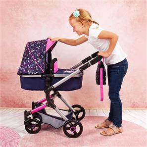 Bayer Design NEO VARIO Kombi Dukkevogn , Mørkeblå/Pink-6