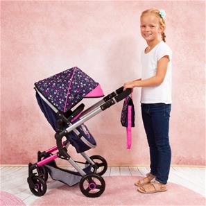 Bayer Design NEO VARIO Kombi Dukkevogn , Mørkeblå/Pink-7