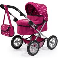 Bayer Design Trendy dukkevogn med pusletaske, cerise