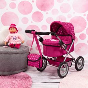 Bayer Design Trendy dukkevogn med pusletaske, cerise-4