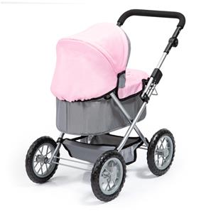 Bayer Design Trendy dukkevogn med pusletaske grå/lyserød-8
