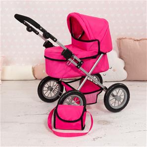Bayer Design Trendy dukkevogn med pusletaske Pink-5