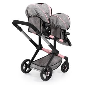 Bayer Design Tvillinge Klapvogn, Xeo - Grå og Pink-4