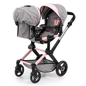 Bayer Design Tvillinge Klapvogn, Xeo - Grå og Pink-6