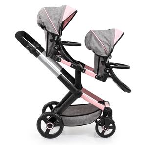 Bayer Design Tvillinge Klapvogn, Xeo - Grå og Pink-7