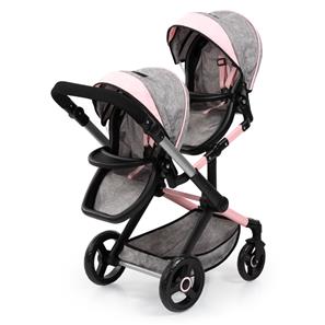 Bayer Design Tvillinge Klapvogn, Xeo - Grå og Pink-8