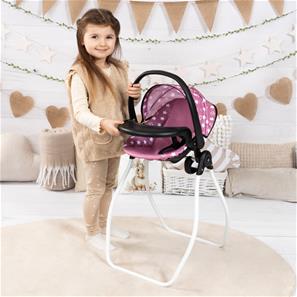Bayer Design Vario 4-i-1 Dukke højstol, seng, gynge og autostol Sort/Pink-12