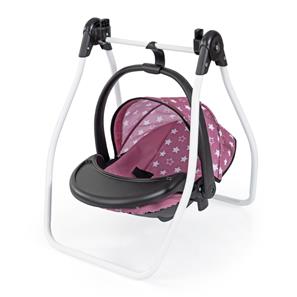 Bayer Design Vario 4-i-1 Dukke højstol, seng, gynge og autostol Sort/Pink-3