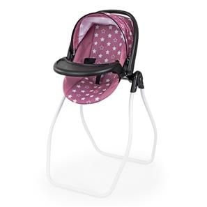Bayer Design Vario 4-i-1 Dukke højstol, seng, gynge og autostol Sort/Pink-4