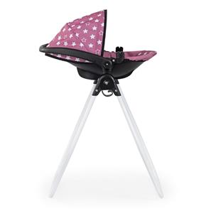 Bayer Design Vario 4-i-1 Dukke højstol, seng, gynge og autostol Sort/Pink-6