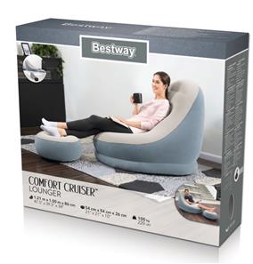 Bestway  Comfort Cruiser Gråblå Liggestol 121 x 100 x 86cm-6