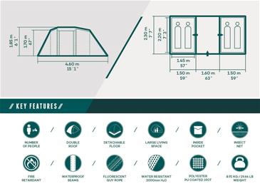 Bestway Family Ground 4 Telt  460 x 230 x 185 cm-7