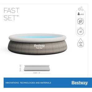  Bestway Fast Set Pool Sæt 366 x  76cm m/Filter Pumpe-6