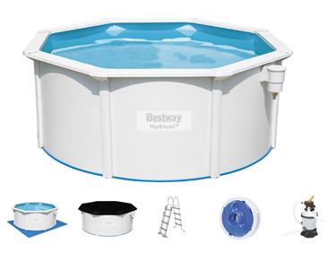 Bestway Hydrium 300 x 120 cm stål pool m/sandfilter, stige mv (2022 model)