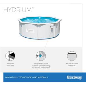 Bestway Hydrium 360 x 120 cm stål pool m/sandfilter, stige mv-8