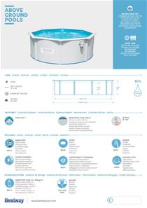 Bestway Hydrium 360 x 120 cm stål pool m/sandfilter, stige mv-9