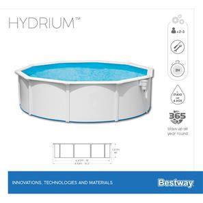 Bestway Hydrium 460 x 120 cm stål pool m/sandfilter, stige mv-7
