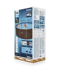 Bestway Hydrium 488 x 132 cm stål pool m/sandfilter, Skimmer mv-4