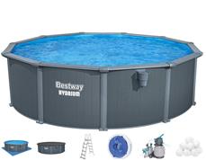 Bestway Hydrium 488 x 132 cm stål pool m/sandfilter, Skimmer mv (2026)