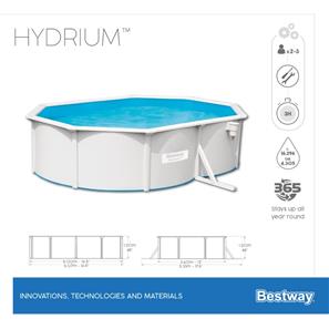 Bestway Hydrium 500 x 360 x 120 cm stål pool m/sandfilter mv-7