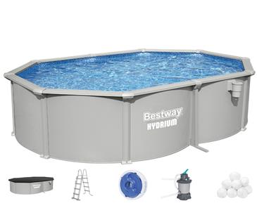 Bestway Hydrium 500 x 366 x 122 cm Oval Stålvægspoolsæt (2027 model)