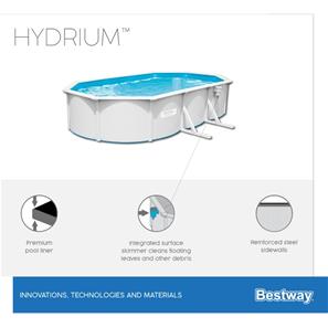 Bestway Hydrium 610 x 360 x 120 cm stål pool m/sandfilter mv (2022 model)-10