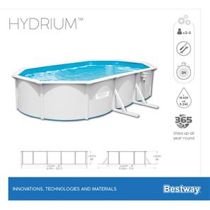 Bestway Hydrium 610 x 360 x 120 cm stål pool m/sandfilter mv (2022 model)-9