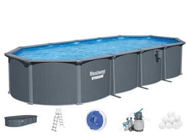 Bestway Hydrium 732 x 366 x 132 cm Oval Stålvægspoolsæt (2027 model)