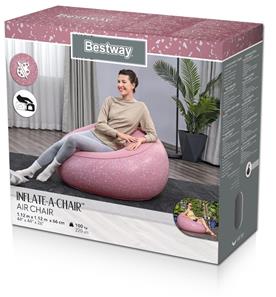 Bestway ''Inflate-A-Chair'' Oppustelig Stol 112 x 122 x 66 cm, Clay Pink-2