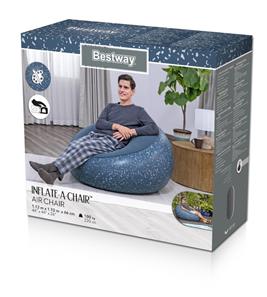 Bestway ''Inflate-A-Chair'' Oppustelig Stol 112 x 122 x 66 cm, mørkeblå-2