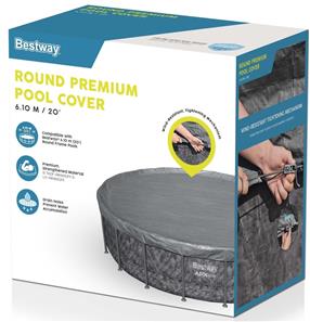 Bestway overdækning 610 cm Premium Rund Poolcover