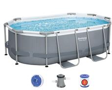 Bestway  Power Steel 305 x 200 x 84 cm Oval Pool m/pumpe m.v.