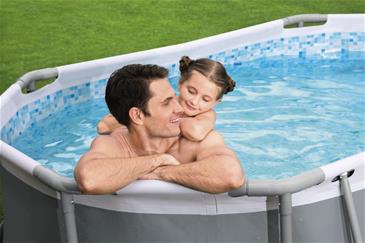 Bestway  Power Steel 305 x 200 x 84 cm Oval Pool m/pumpe m.v.-3