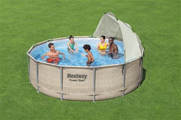 Bestway  Power Steel  396 x 107 cm m/Baldakin, pumpe, stige m.v.-3