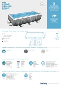 Bestway  Power Steel 404 x 201 x 100 cm Rektangulær Pool m/pumpe m.v.-8