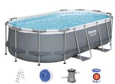 Bestway  Power Steel 427 x 250 x 84 cm Oval Pool m/stige, pumpe m.v.