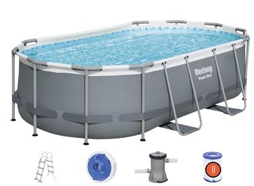 Bestway  Power Steel 427 x 250 x 84 cm Oval Pool m/stige, pumpe m.v.