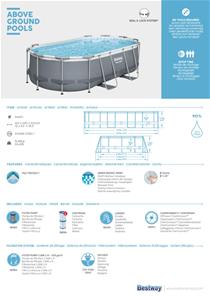 Bestway  Power Steel 427 x 250 x 84 cm Oval Pool m/stige, pumpe m.v.-6