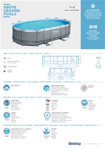 Bestway  Power Steel 488 x 305 x 107 cm Oval Pool m/pumpe, stige m.v.-10