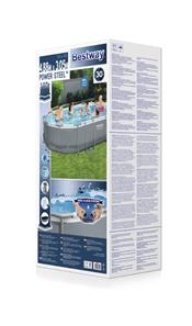 Bestway  Power Steel 488 x 305 x 107 cm Oval Pool m/pumpe, stige m.v.-7