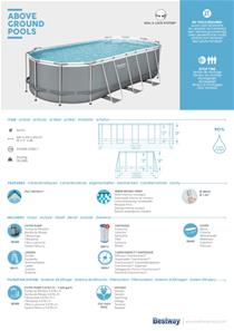 Bestway  Power Steel 549 x 274 x 122 cm Oval Pool m/pumpe, stige m.v.-11