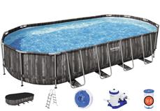 Bestway  Power Steel 732 x 366 x 122 cm Oval pool m/stige mv