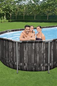 Bestway  Power Steel 732 x 366 x 122 cm Oval pool m/stige mv-3