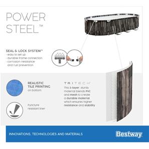Bestway  Power Steel 732 x 366 x 122 cm Oval pool m/stige mv-9